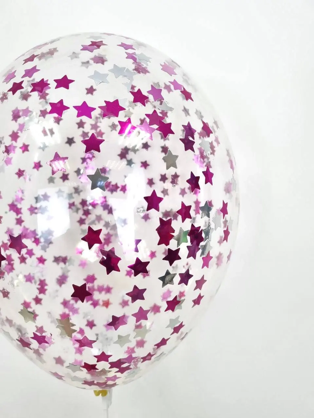Конфетти звезды розовый/серебро
