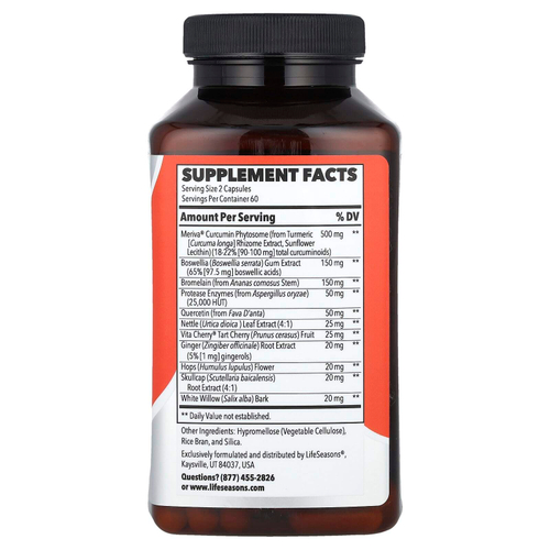 LifeSeasons, Inflamma-X ™, 120 растительных капсул