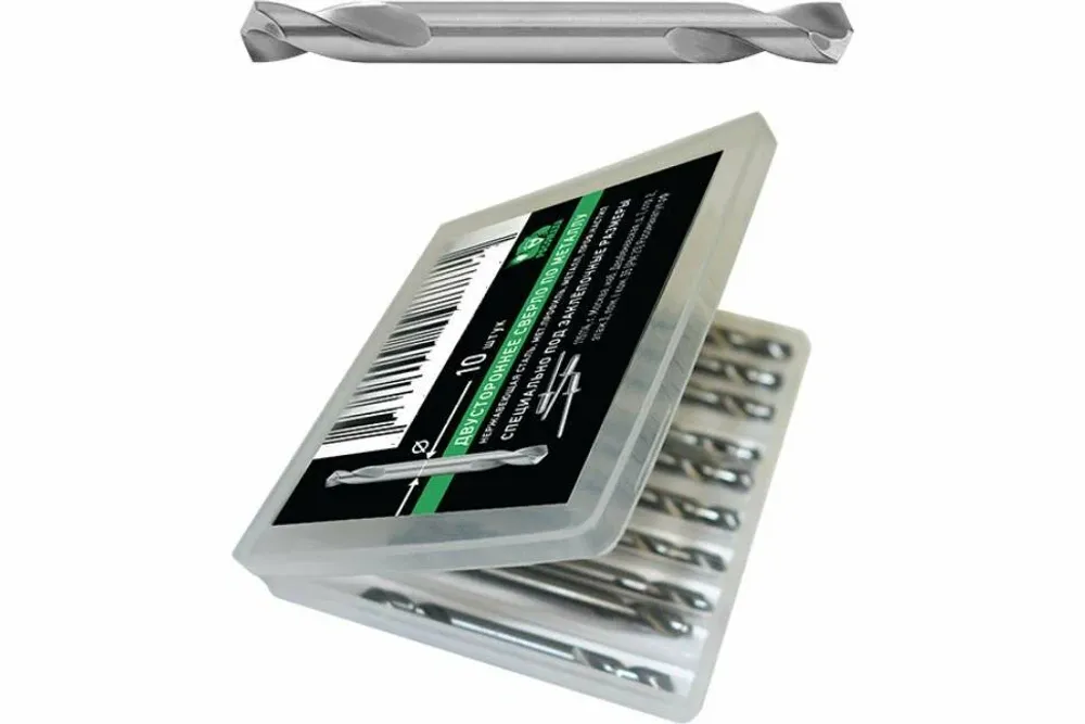 Сверла по металлу двухсторонние, HSS-G, 4,0*13/55 (10 шт.) "РОСОМАХА" (700040)