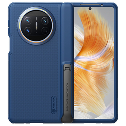 Усиленный чехол синего цвета с подставкой от Nillkin для смартфона Huawei Mate X3, серия Super Frosted Shield Fold