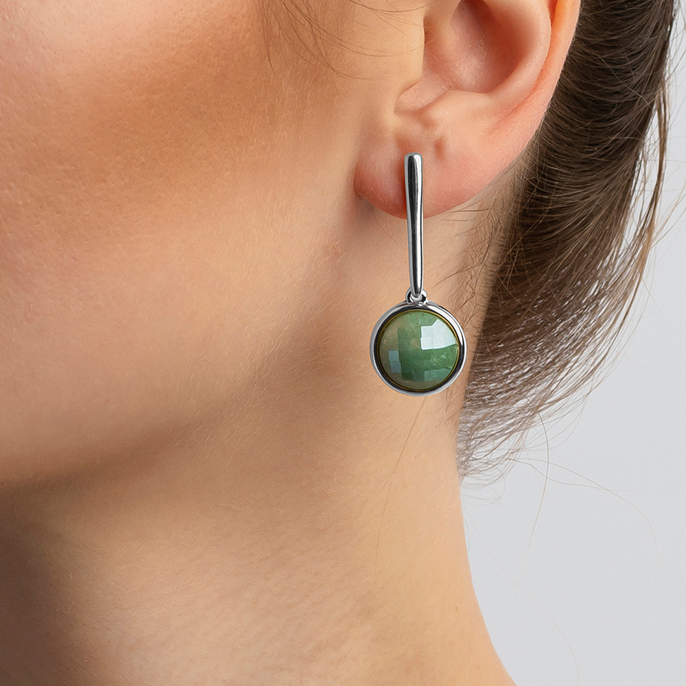 Серьги Possebon Pearl Green Quartz A1269.16 G/S