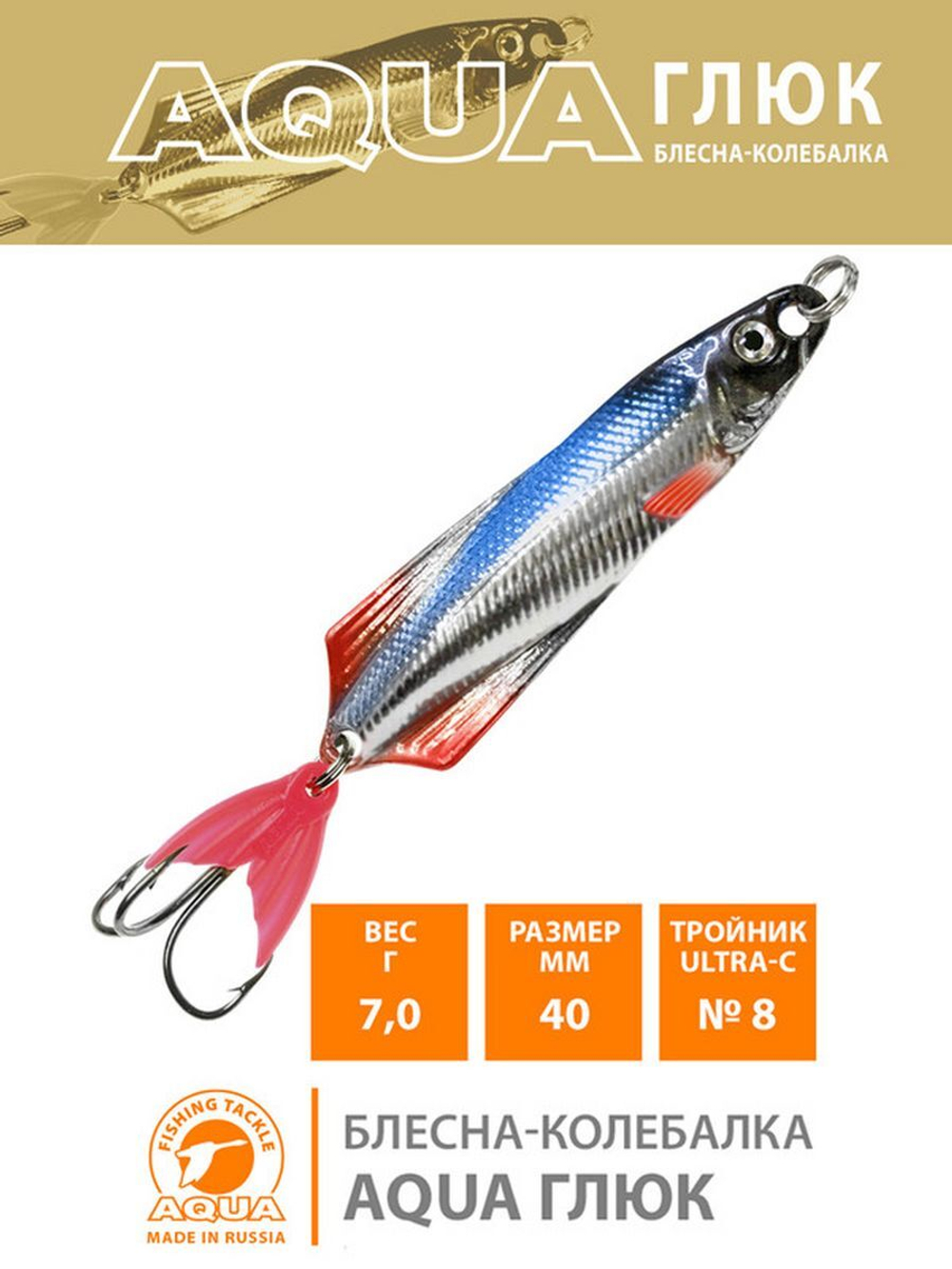 Блесна колебалка приманка для рыбалки ГЛЮК 17,0 г