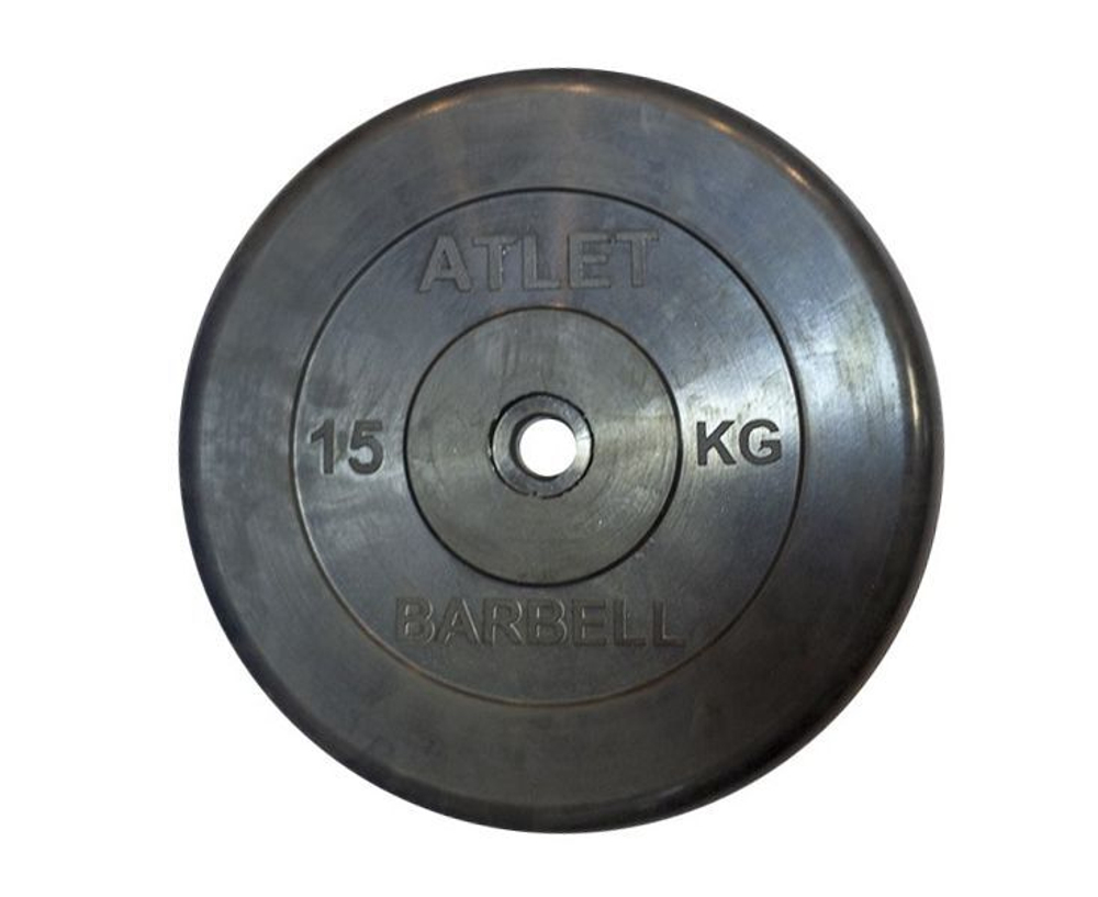 Диск обрезиненный BARBELL ATLET 15 кг / диаметр 31 мм