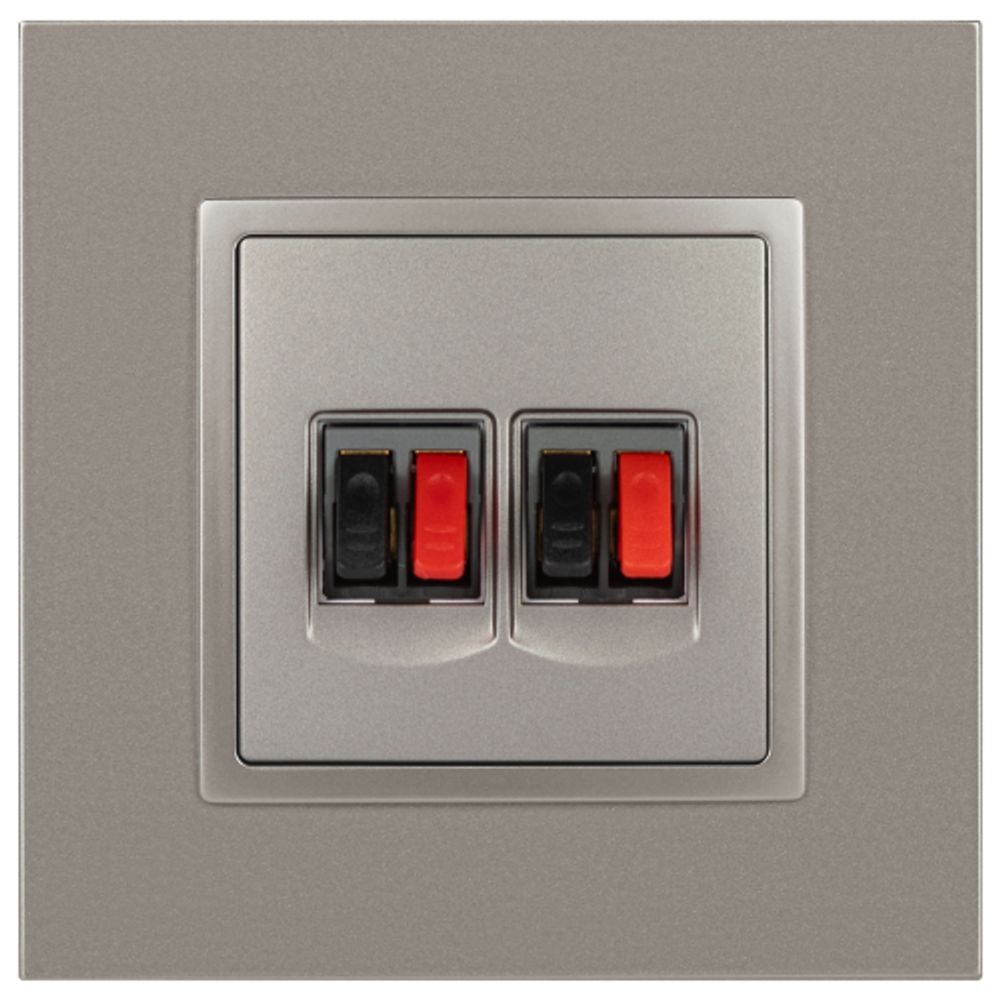 Розетка ЭРА Elegance 14-3112-16 аудио двойная титан