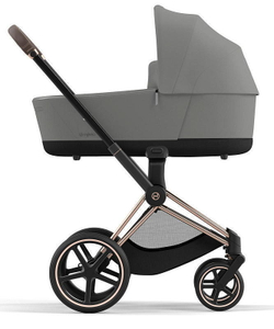 Коляска Cybex Priam IV Rosegold complete и автокресло Cloud G i-Size Almond Beige Plus 3 в 1 Mirage Grey
