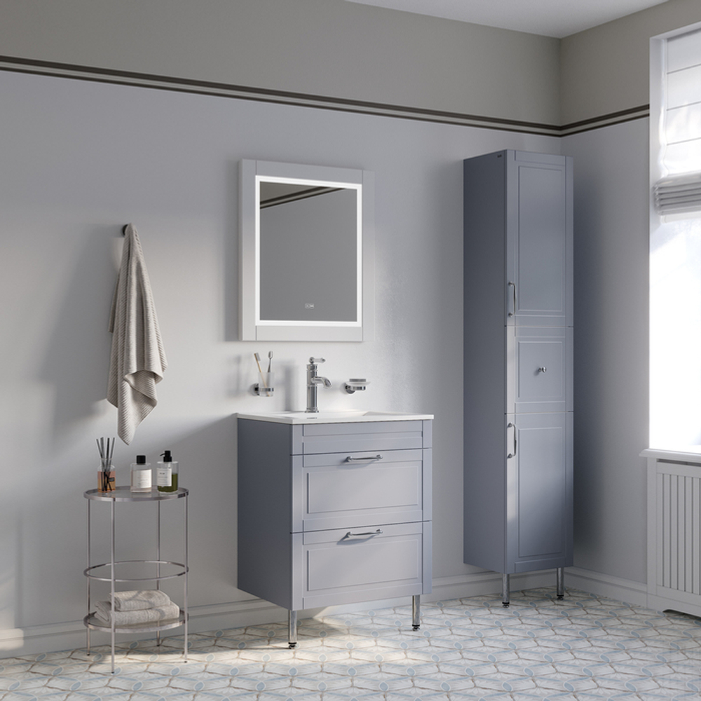 Тумба с умывальником IDDIS Oxford, напольная, 60 см, светло-серый, OXF60L0i95K