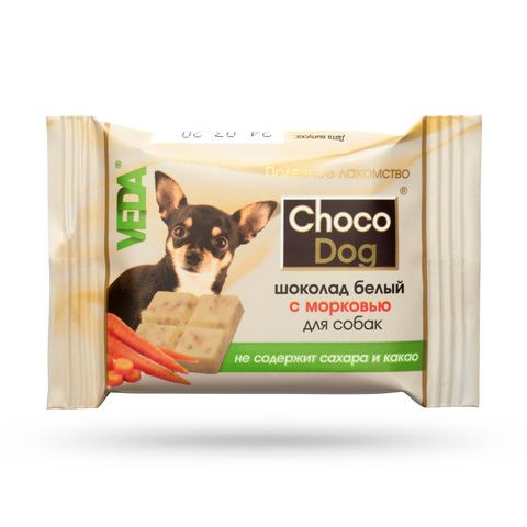 Veda Choco Dog лакомство для собак шоколад белый с морковью 1 шт 15 г