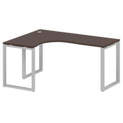 Metal System Стол криволинейный левый на О-образном м/к БО.СА-4 (L) Венге Цаво/Металл Серый 1600*120