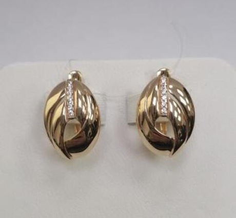Серьги из золота с фианитами