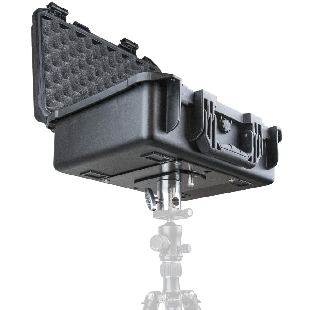 KUPO CST2418. Жесткий кейс с наполнителем, черный, с адаптером для стойки