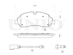 Колодки тормозные диск. передние с датчиком UNIO BRP-20160