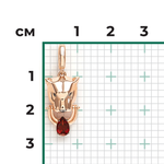 Подвеска «Пантера» из красного золота с гранатом