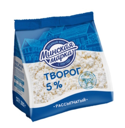 Творог рассыпчатый "Минская марка" 5% 350г. пакет Минский МЗ