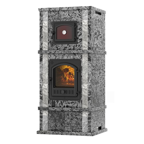 Печь-камин с духовкой EVEREST «KAFA» Пироксенит Элит