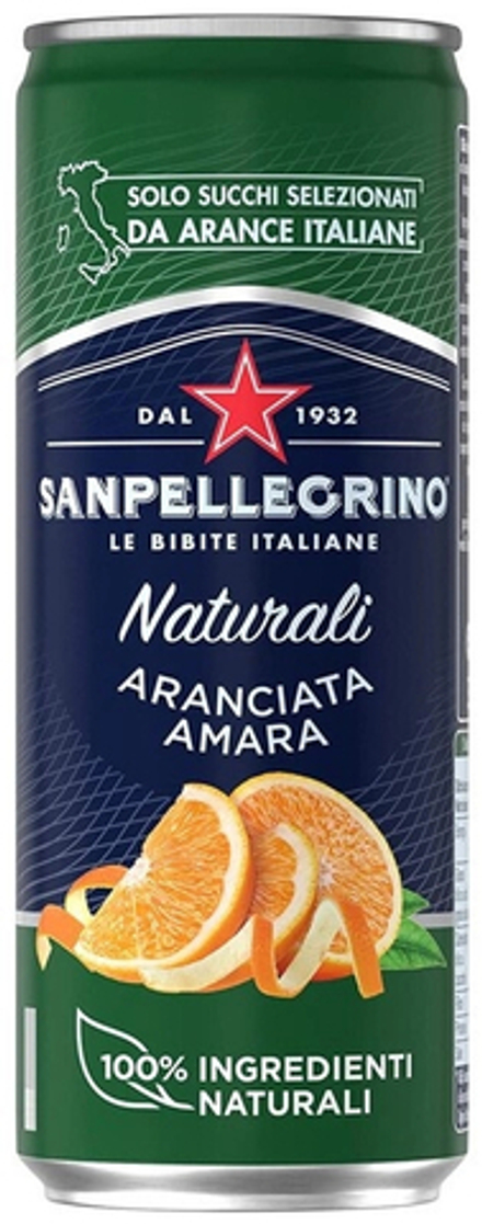 Газированный напиток Сан Пеллегрино Аранчата Амара / San Pellegrino Aranciata Amara 0.33 - банка