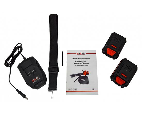 Воздуходув-садовый пылесос аккумуляторный BRAIT BCVB40-4PU-2 PRO