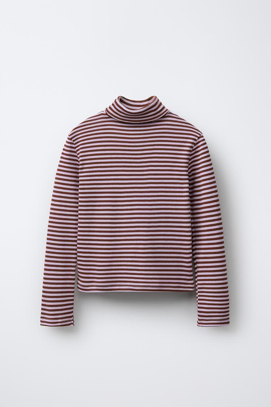 ZARA Х BENSIMON® ФУТБОЛКА С ВЫСОКИМ ВОРОТНИКОМ, РОЗОВЫЙ