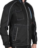 Куртка СИРИУС-АЛЕКС летняя мужская черная с голубой отделкой