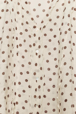 ZARA БЛУЗА В ГОРОШЕК, ЭКРЮ/КОРИЧНЕВЫЙ
