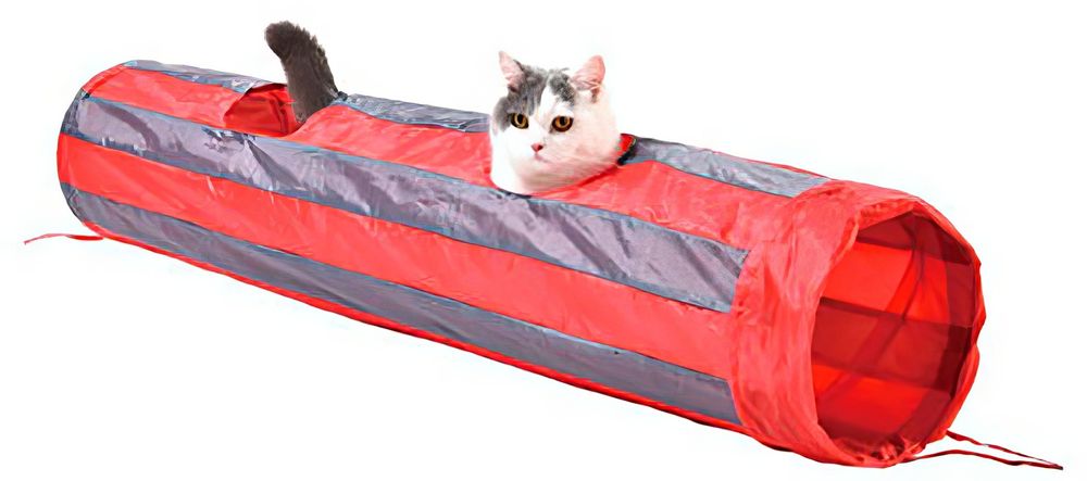 Игровой туннель для кошек, шуршащий в полоску, 130х25 см