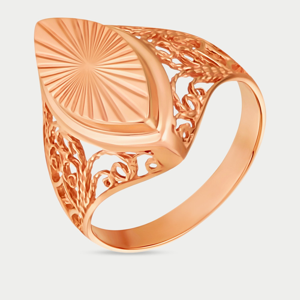 Кольцо из розового золота 585 пробы без вставки для женщин (арт. 71031)