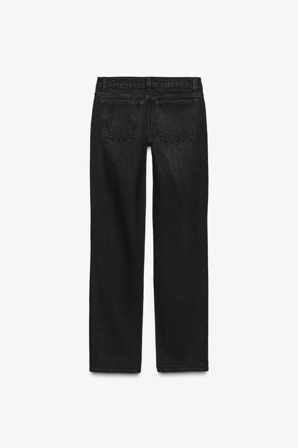 ZARA ДЖИНСЫ TRF ПРЯМОГО КРОЯ С НИЗКОЙ ПОСАДКОЙ, ЧЕРНЫЙ
