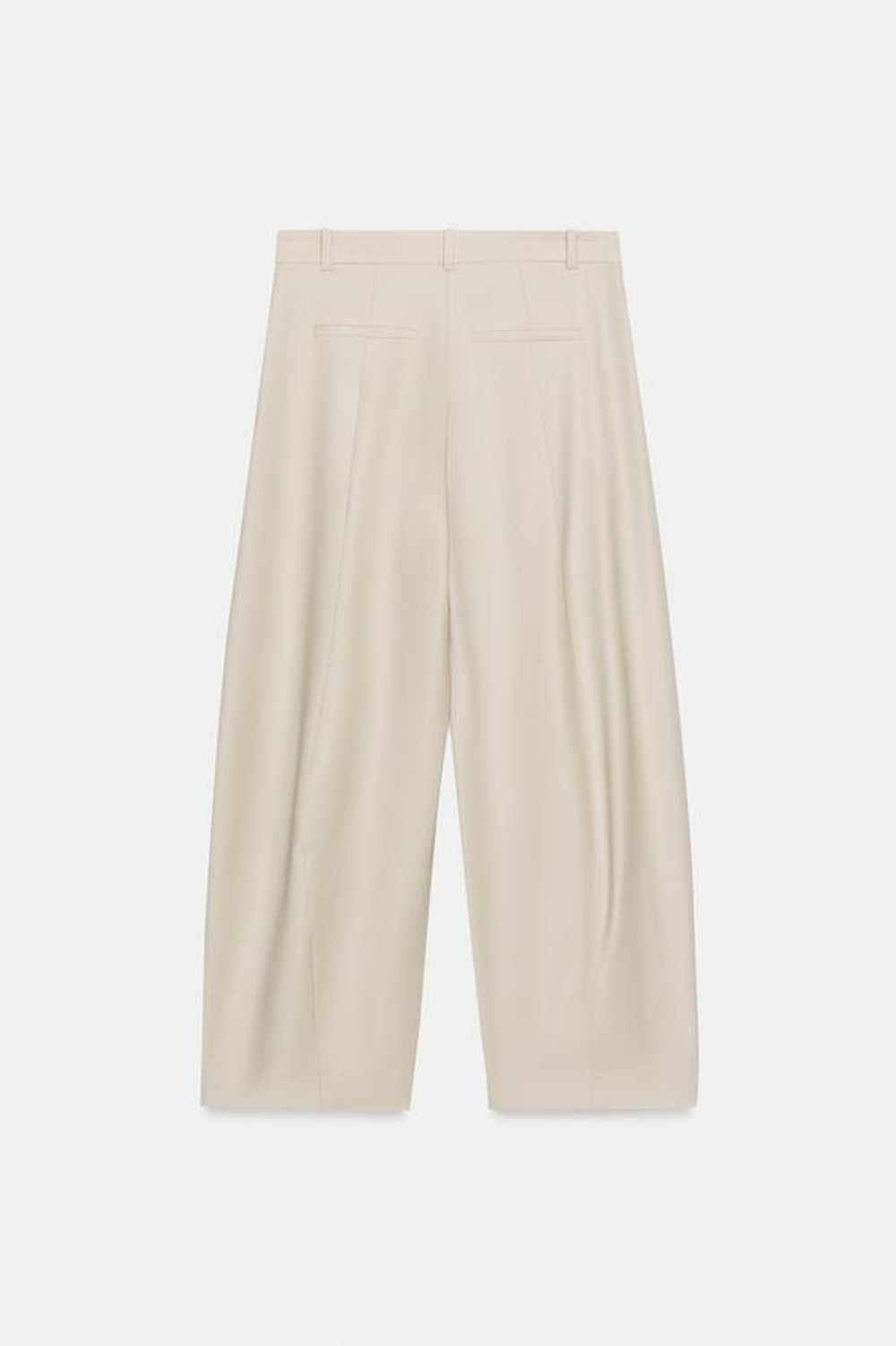 ZARA БРЮКИ BALLOON ИЗ СМЕСОВОЙ ШЕРСТИ — ZW COLLECTION, БЕЖЕВЫЙ