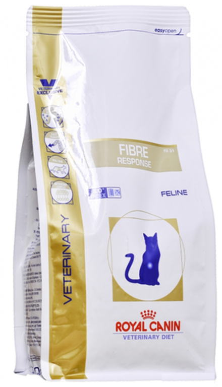 Royal Canin Vet 400г Fibre Response FR31 Сухой корм с содержанием клетчатки для кошек при запорах