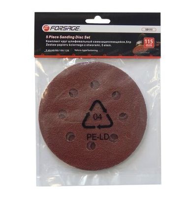 Набор кругов шлифовальных самоцепляющихся, 5пр. (125мм) Forsage F-SD125