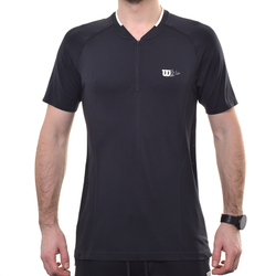 Теннисное поло Wilson Players Seamless Zip Henley 2.0 - black