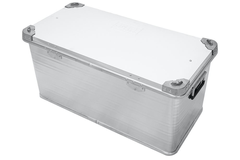 Ящик алюминиевый усиленный с замком 782х385х379 мм (ДхШхВ)