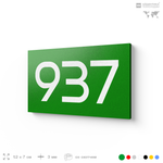Номер на дверь 937, табличка на дверь для офиса, квартиры, кабинета, аудитории, склада, зеленая 120х70 мм, Айдентика Технолоджи