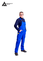 Костюм мужской летний «ДНЕПР» (куртка+полукомбинезон) цв.васильковый/светло-серый