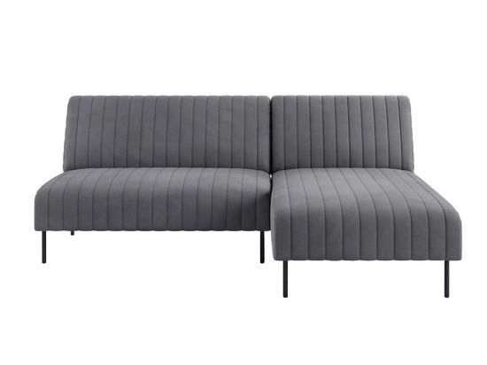 Baccara диван-кровать с шезлонгом, без подлокотников, бархат цвет серый 03