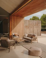 Комплект уличной мебели Vellana из массива акации: диван, 2 кресла, журнальный столик