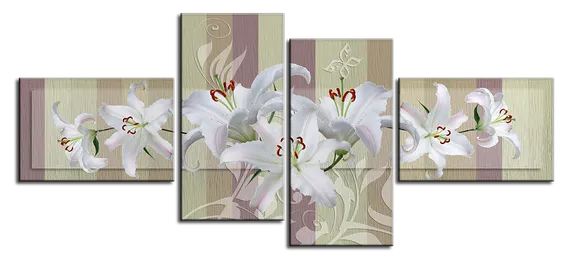 Модульная картина "Белые лилии"