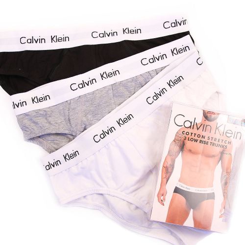 Набор мужских трусов, брифы (черные ,серые, белые) 3 шт, Calvin Klein Classic set