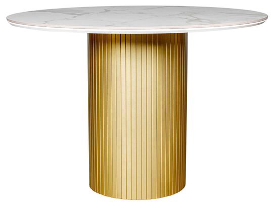 Стол DUBAI 90 Calacata gold gloss / опора шелк, золото