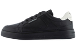 EMPORIO ARMANI Armani leather hammered pattern low-cut fashion sneakers men's black