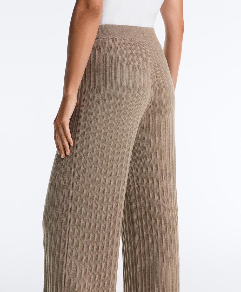 OYSHO Прямые брюки из ребристого трикотажа, темно-серый