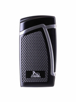 Зажигалка Lubinski "Дрэгон" турбо, двойное пламя, черно-серебристая