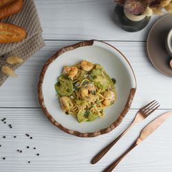 Салатник 650 мл d 22,5 см h6,5 см Crush White Matt New Brown Taiga P.L. [1]