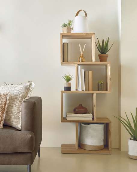 Полка Abilen из шпона дуба и белого лака 120 x 13,5 cm