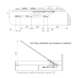 Подъемный механизм для кровати, основания, с газлифтом 1000 Н
