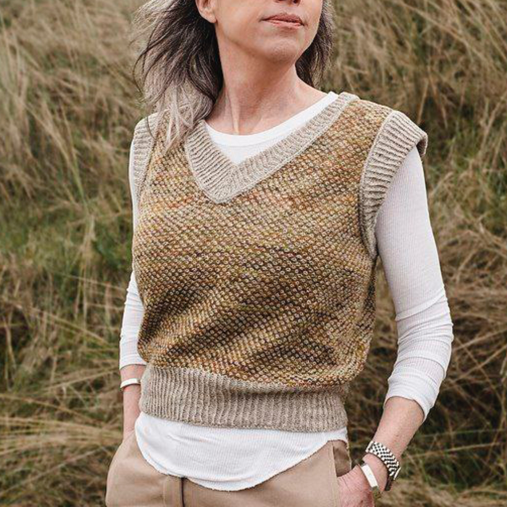 Описание по вязанию жилета спицами "Hornby"