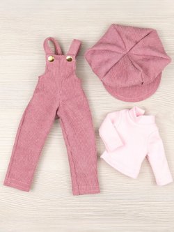 Вельветовый комбинезон, кепка и водолазка для кукол Paola Reina 32 см (923)