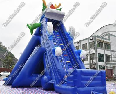 Надувной наземный аквапарк «Драконья гора», 27*17*11 м