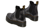 Dr. Martens 2976 Faux Fur Lined Metallic Platform Chelsea Boots "Black" Women"s