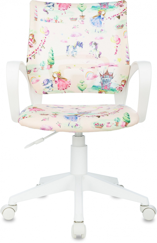 Кресло детское Бюрократ Burokids 1 W мультиколор принцесски крестов. пластик пластик белый