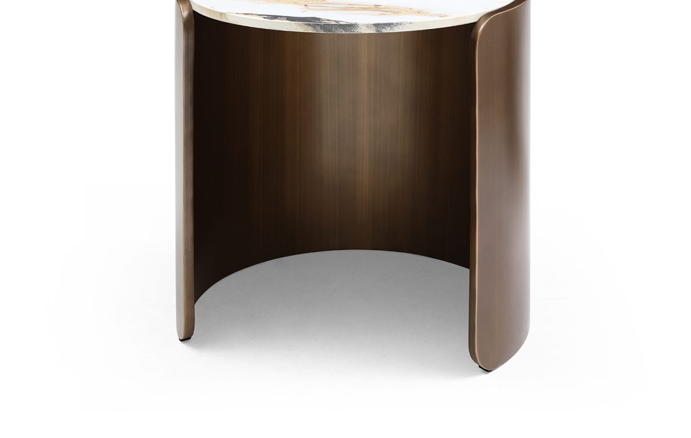 Стол журнальный ET3095CL (D40) белая керамика /бронзовый